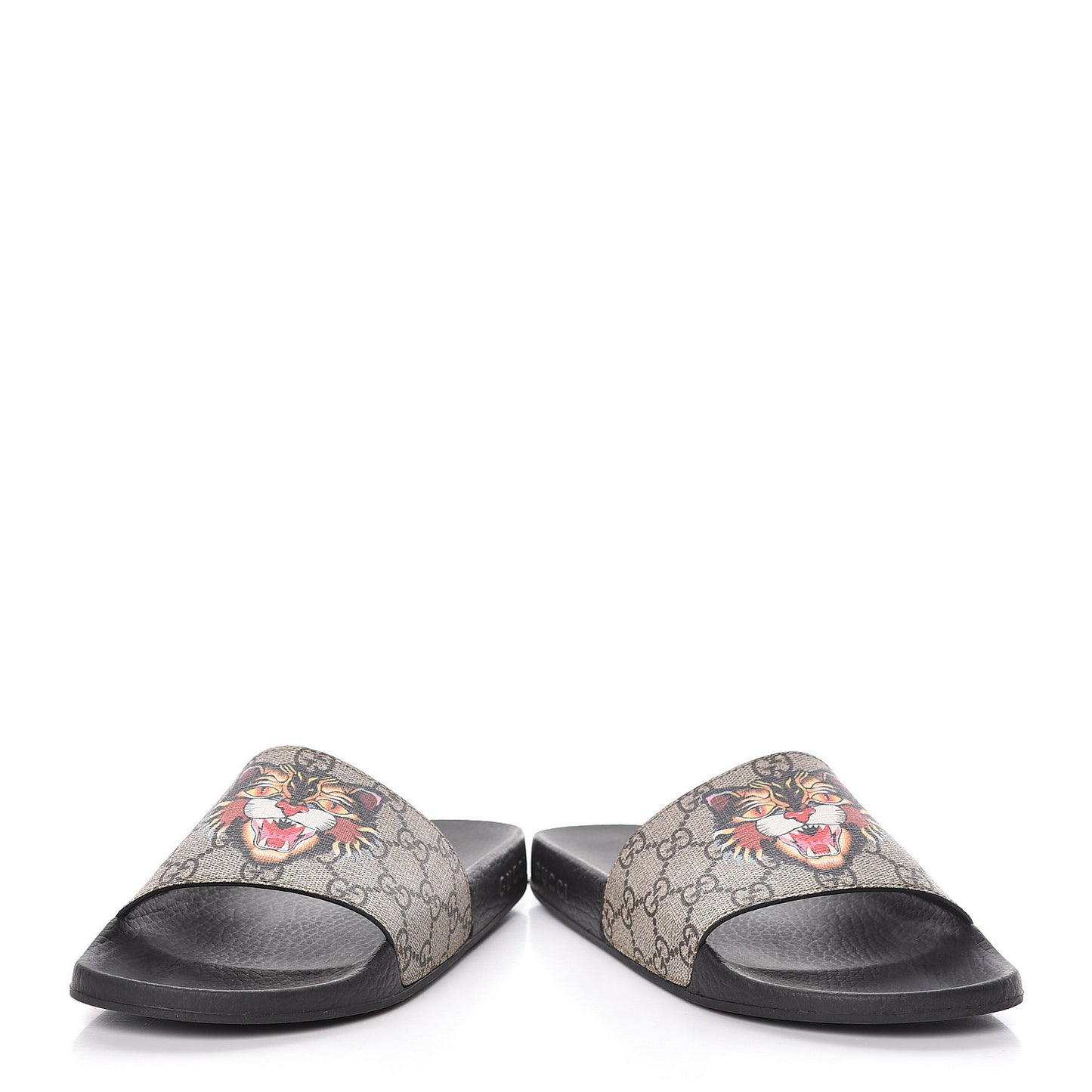 GG Supreme Monogram Angry Cat Slide Sandals 38 Black Multicolor