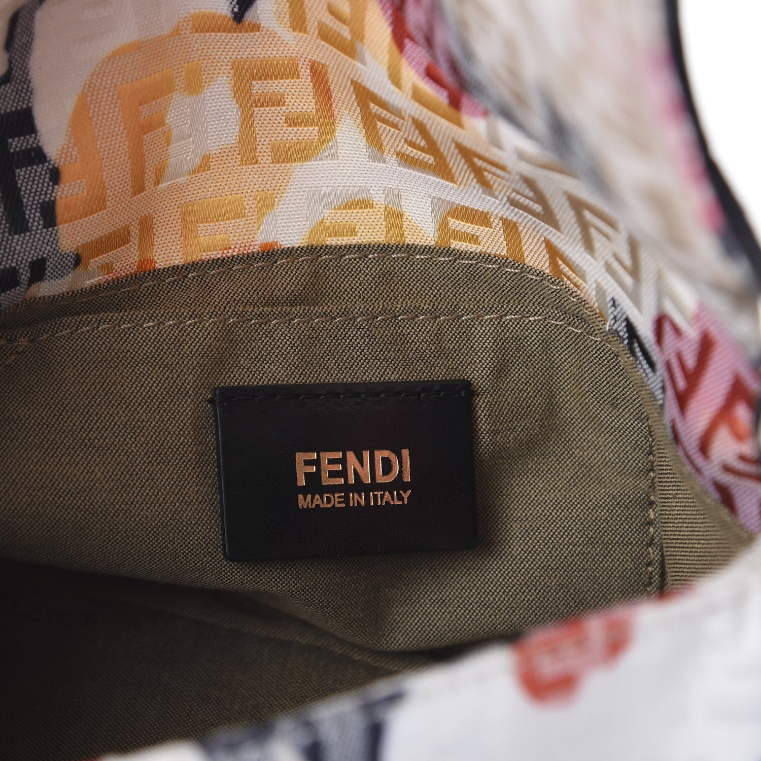 Fendi Zucchino Vitello Floral Mini Forever Mini Mama Baguette Beige Multicolor 7 of 8