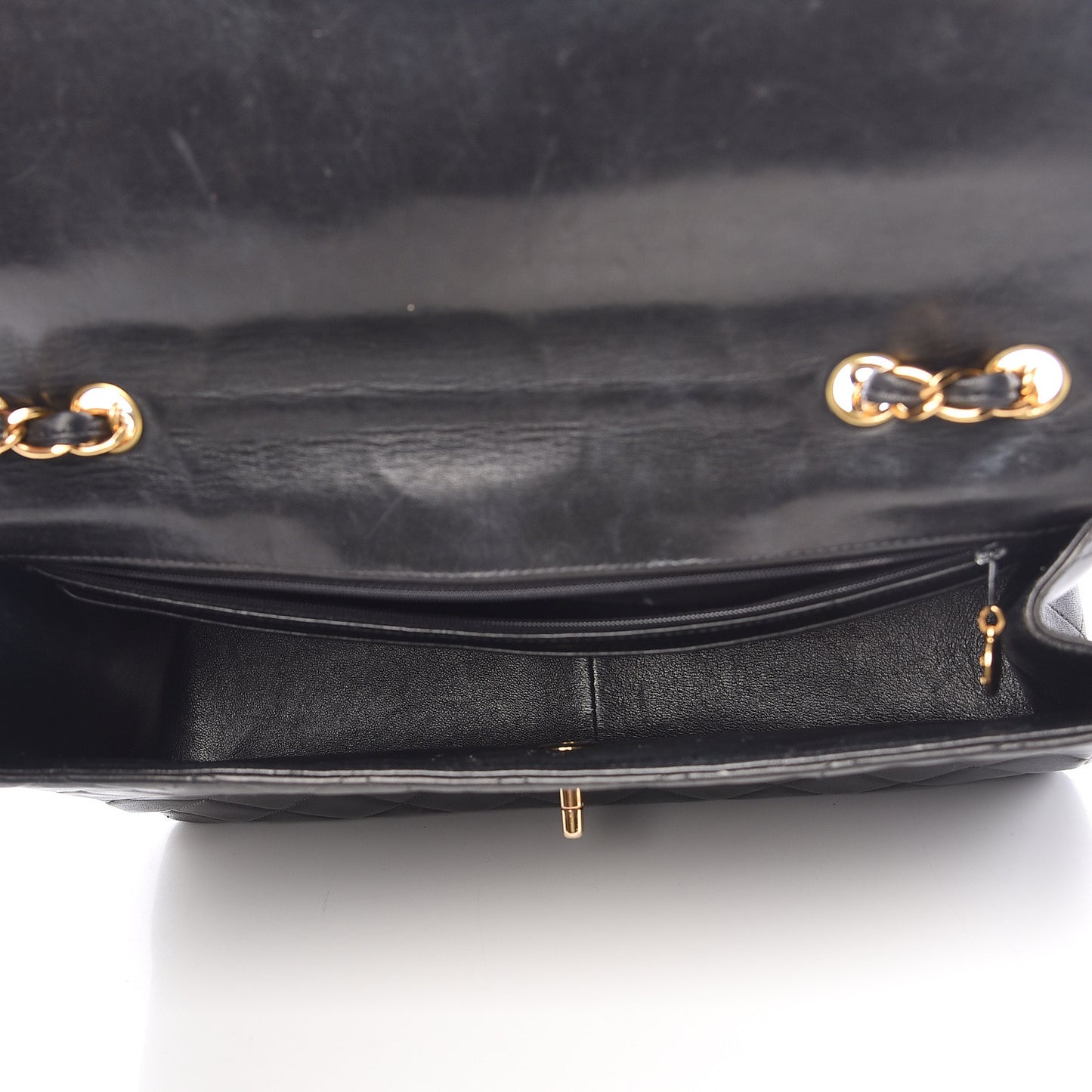 Lambskin Quilted Jumbo Single Flap Black