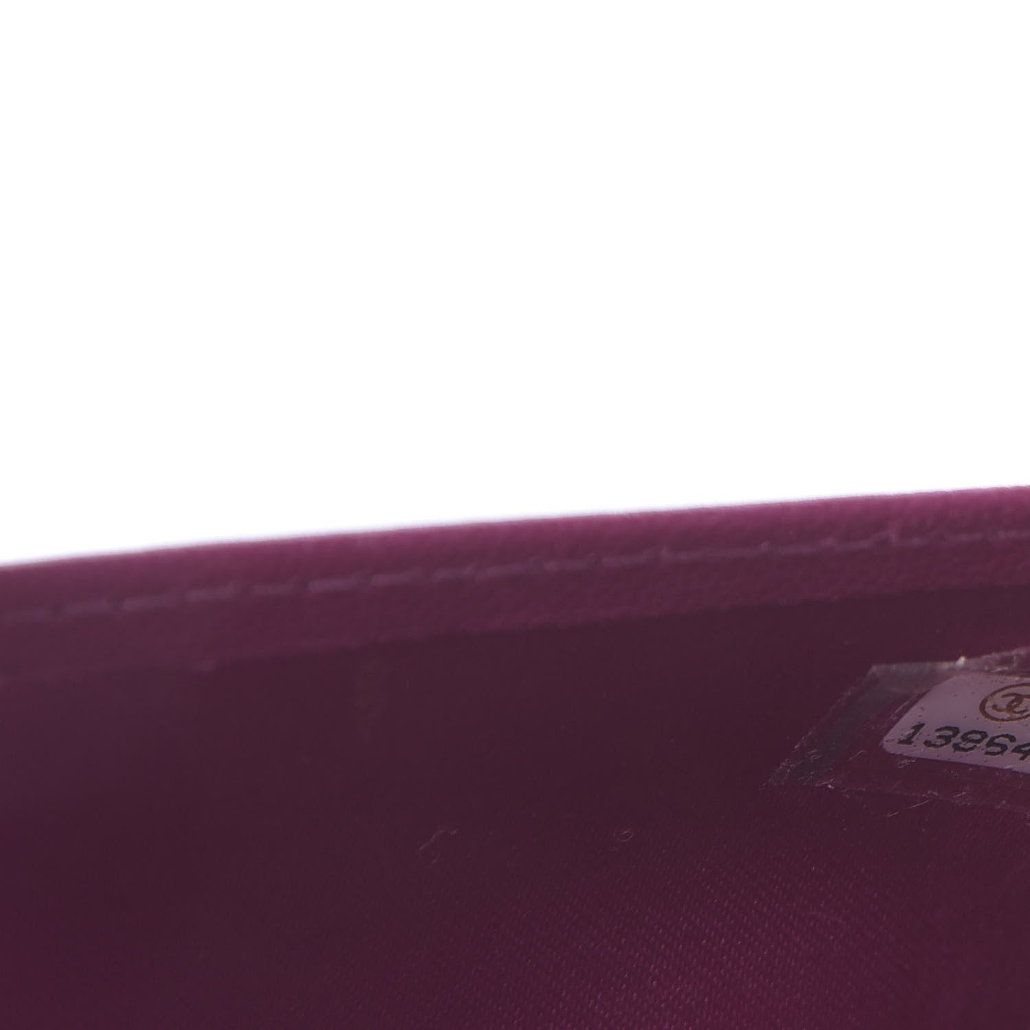 Chanel Lambskin Camellia Embossed Yen Wallet Fuchsia 8 of 12