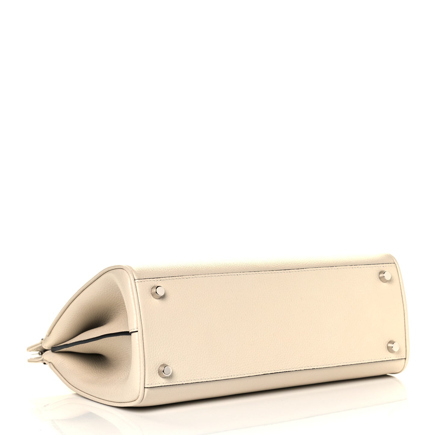 Grainy Calfskin Small Zumi Top Handle Bag Mystic White