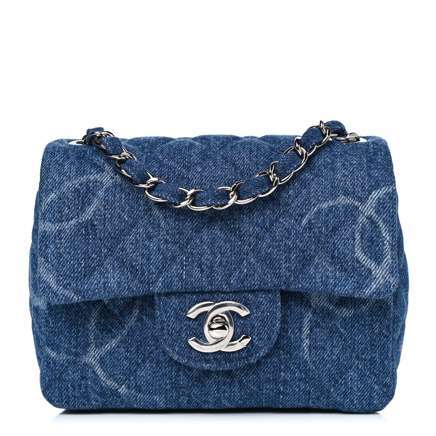 Chanel Denim CC Quilted Mini Square Flap Blue 1 of 4