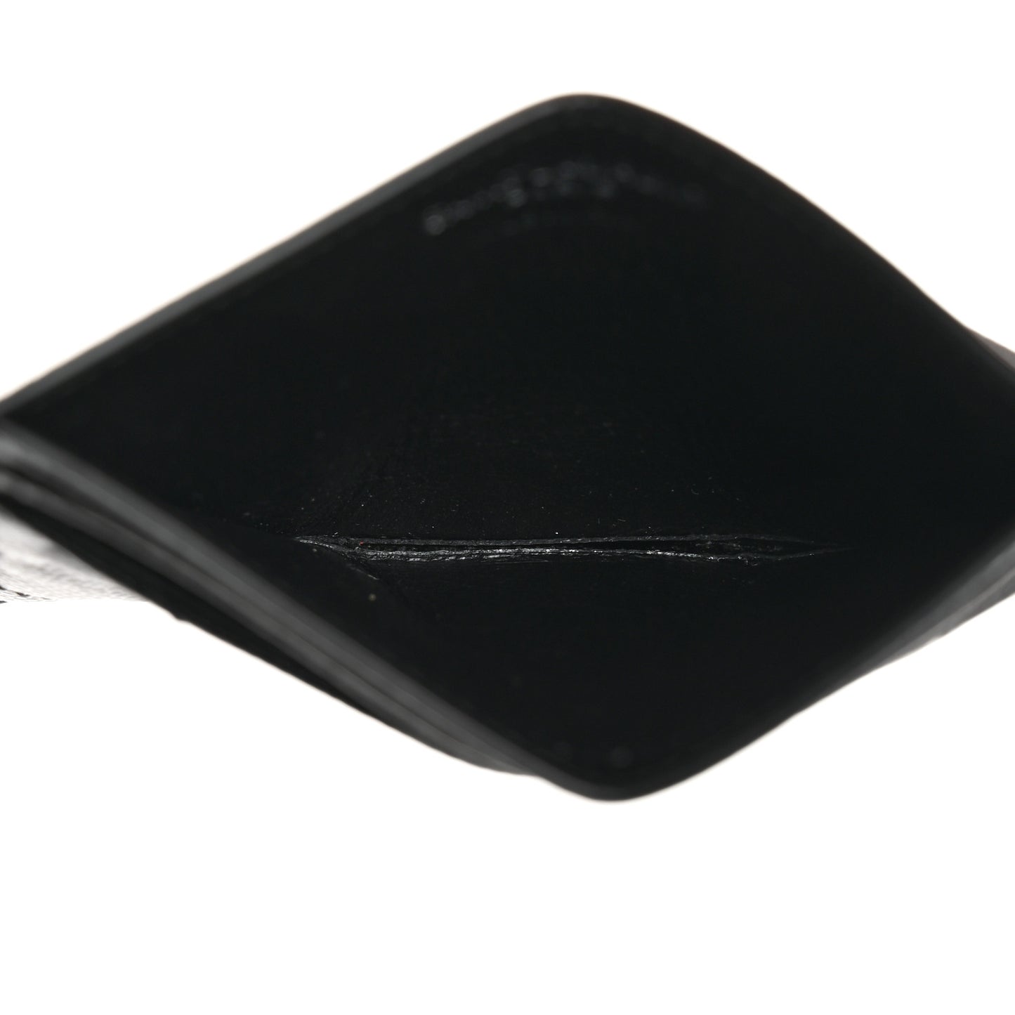 Grain De Poudre Matelasse Chevron Monogram Credit Card Case Black