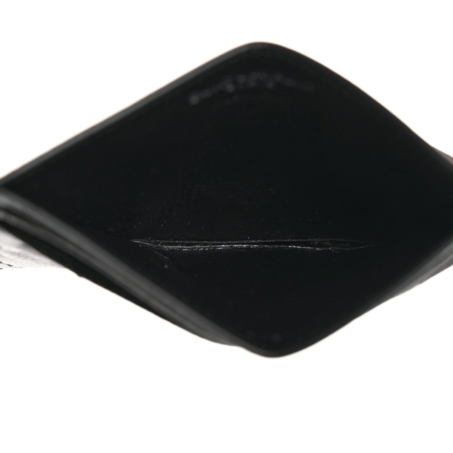 Saint Laurent Grain De Poudre Matelasse Chevron Monogram Credit Card Case Black 5 of 7