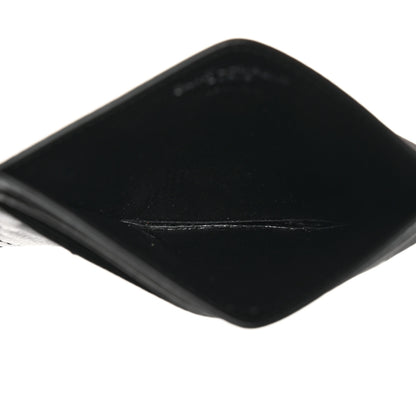 Saint Laurent Grain De Poudre Matelasse Chevron Monogram Credit Card Case Black 5 of 7