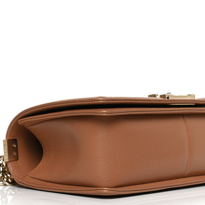 Chanel Caviar Quilted Medium Boy Flap Light Brown 9 of 13