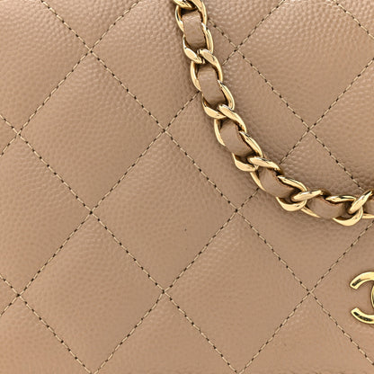 Chanel Caviar Quilted Wallet On Chain WOC Beige 9 of 19