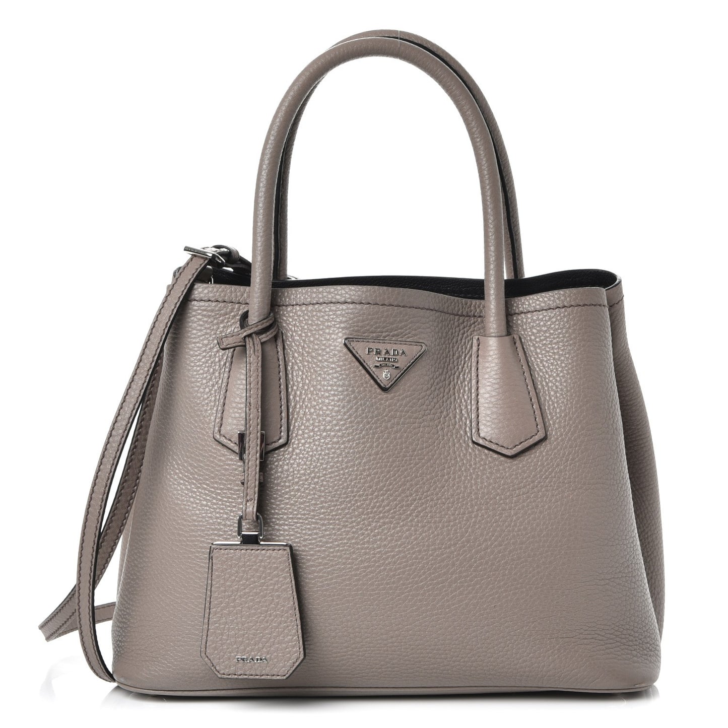 Vitello Daino Small Double Bag Argilla Black