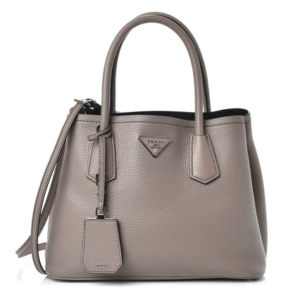 Prada Vitello Daino Small Double Bag Argilla Black 1 of 13