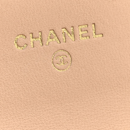 Chanel Lambskin Quilted Flap Card Holder Wallet Beige 6 of 9