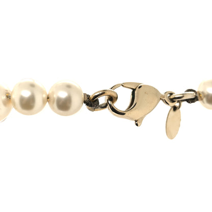 Chanel Graduated Pearl Crystal CC Long Necklace Light Gold 4 of 6