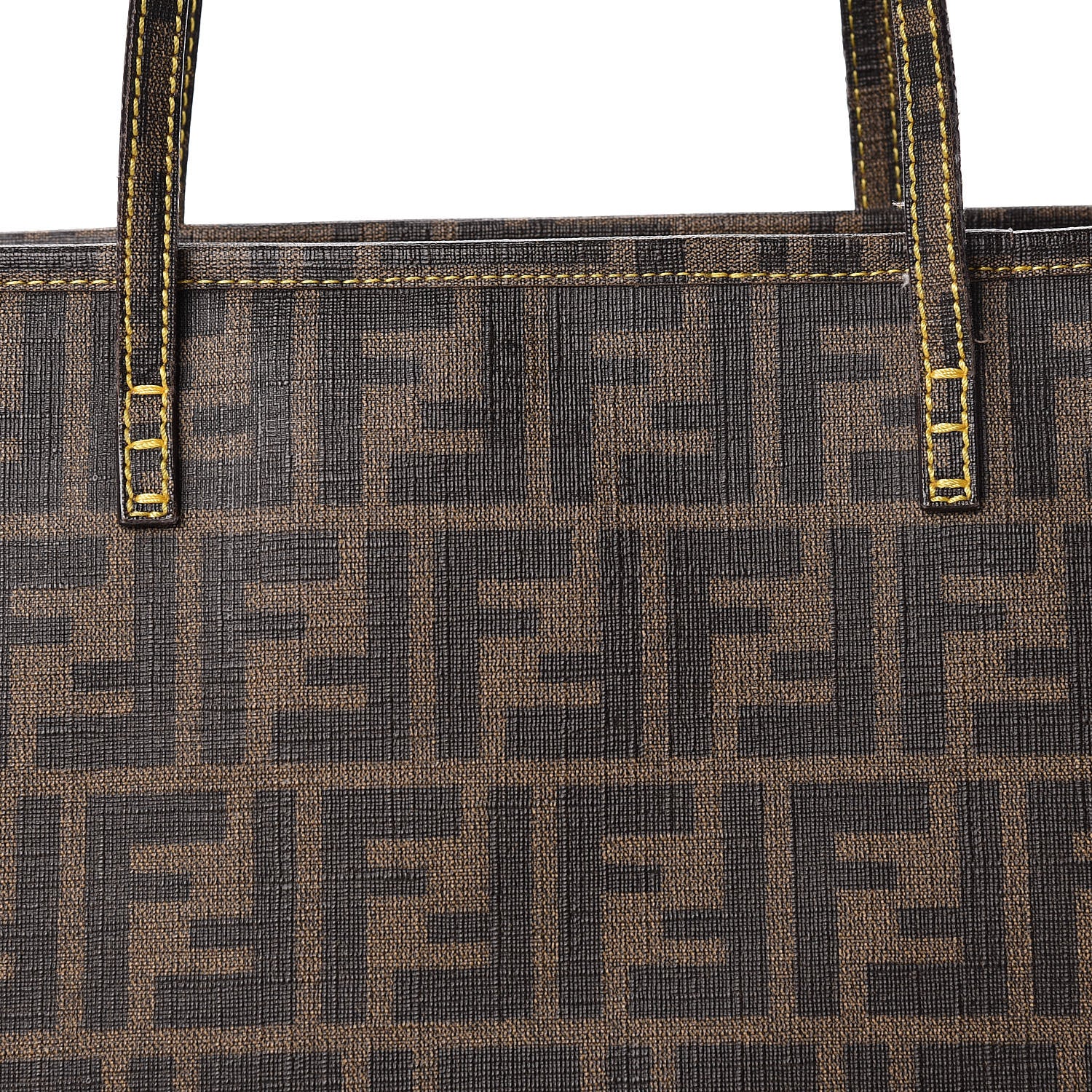 Fendi Zucca Spalmati Medium Roll Tote Tobacco Giallo 14 of 25