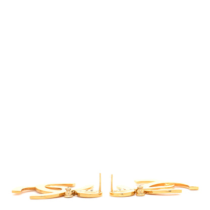 Chanel Metal Large Paris Button Earrings Gold 3 of 5