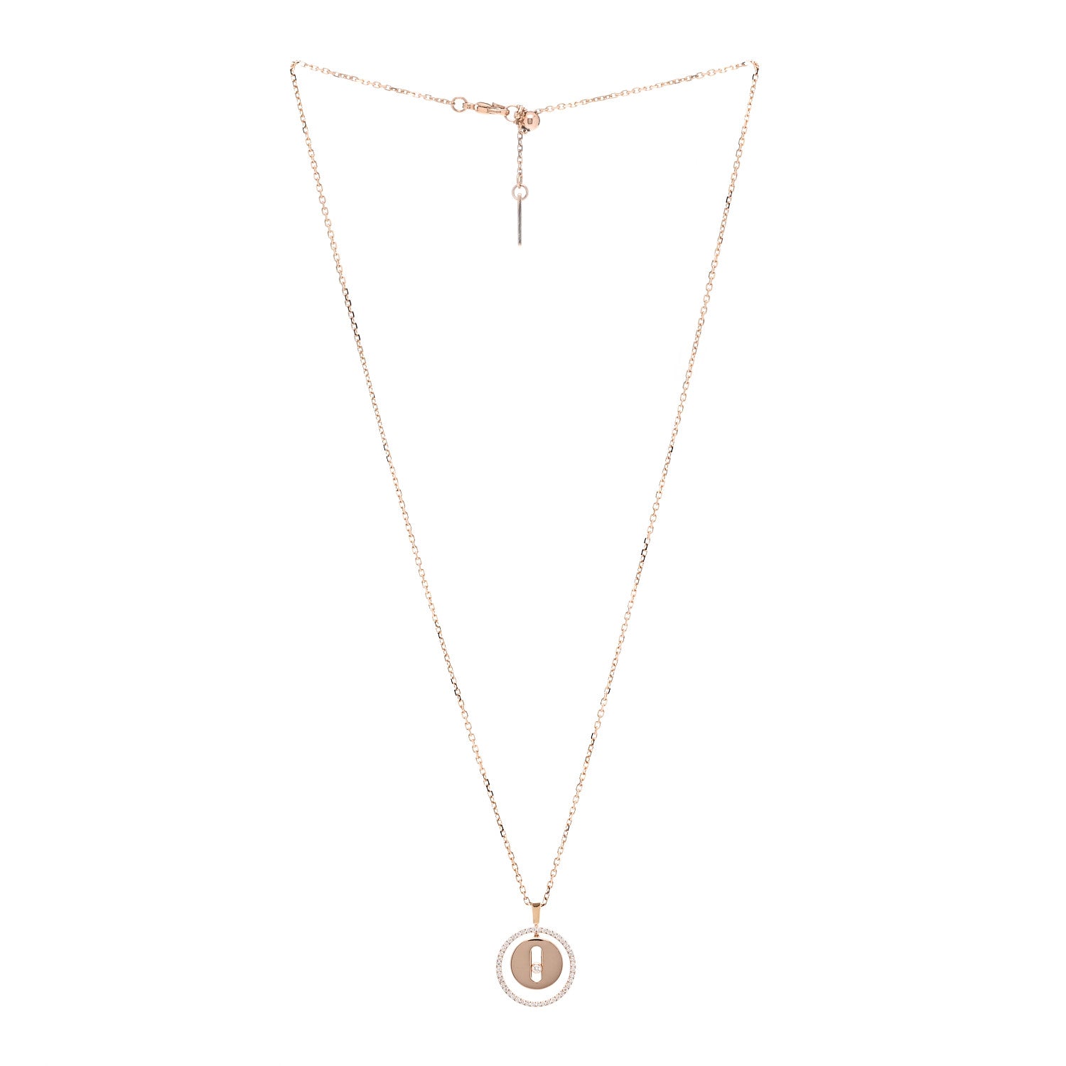 Messika 18K Rose Gold Diamond PM Lucky Move Pendant Necklace 3 of 5