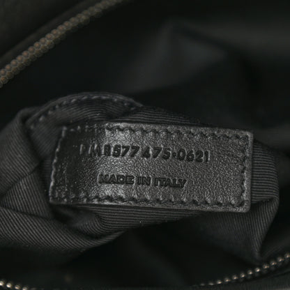 Saint Laurent Lambskin Quilted Medium Loulou Puffer Monogram Chain Satchel Black 7 of 8
