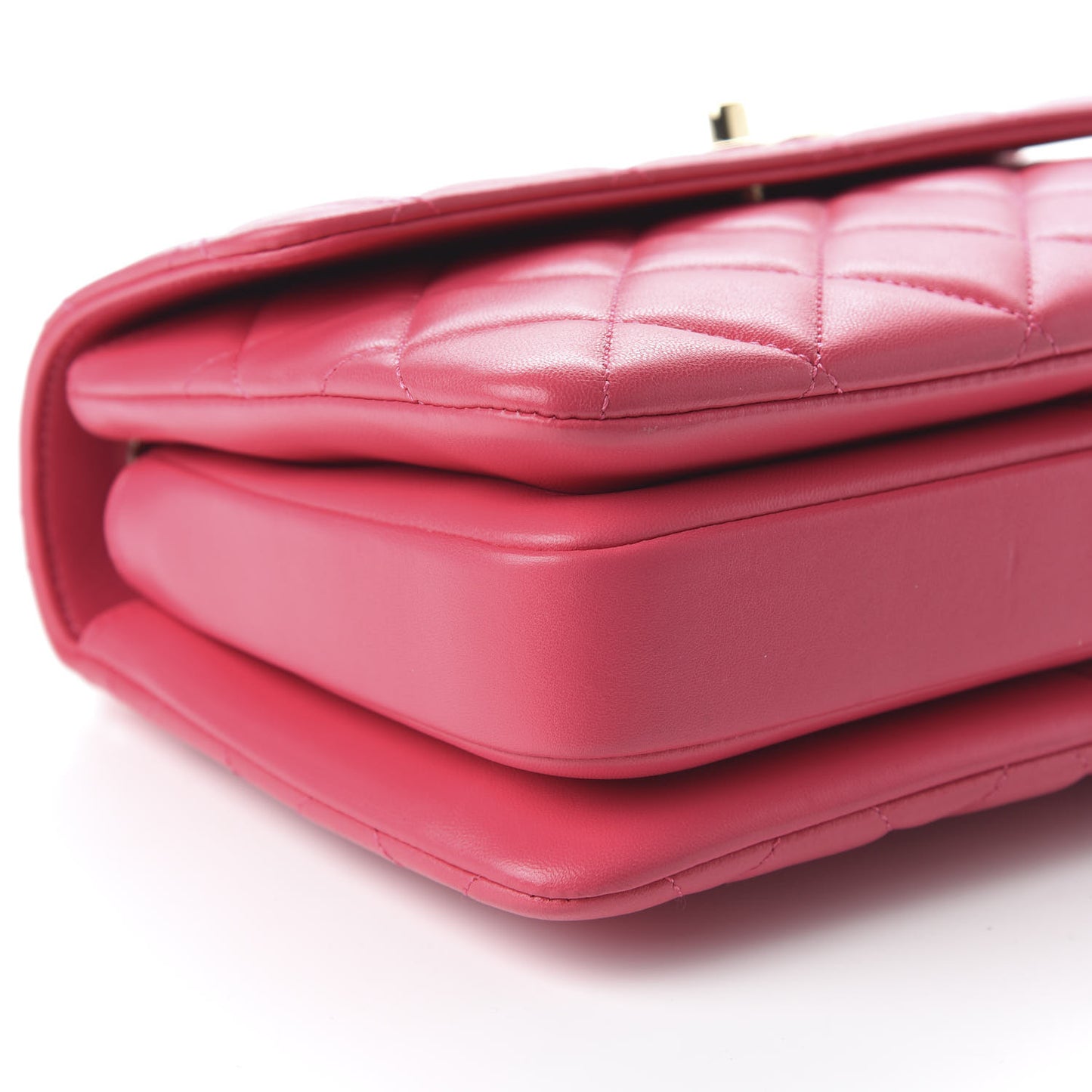 Lambskin Quilted Small Trendy CC Flap Dual Handle Bag Pink
