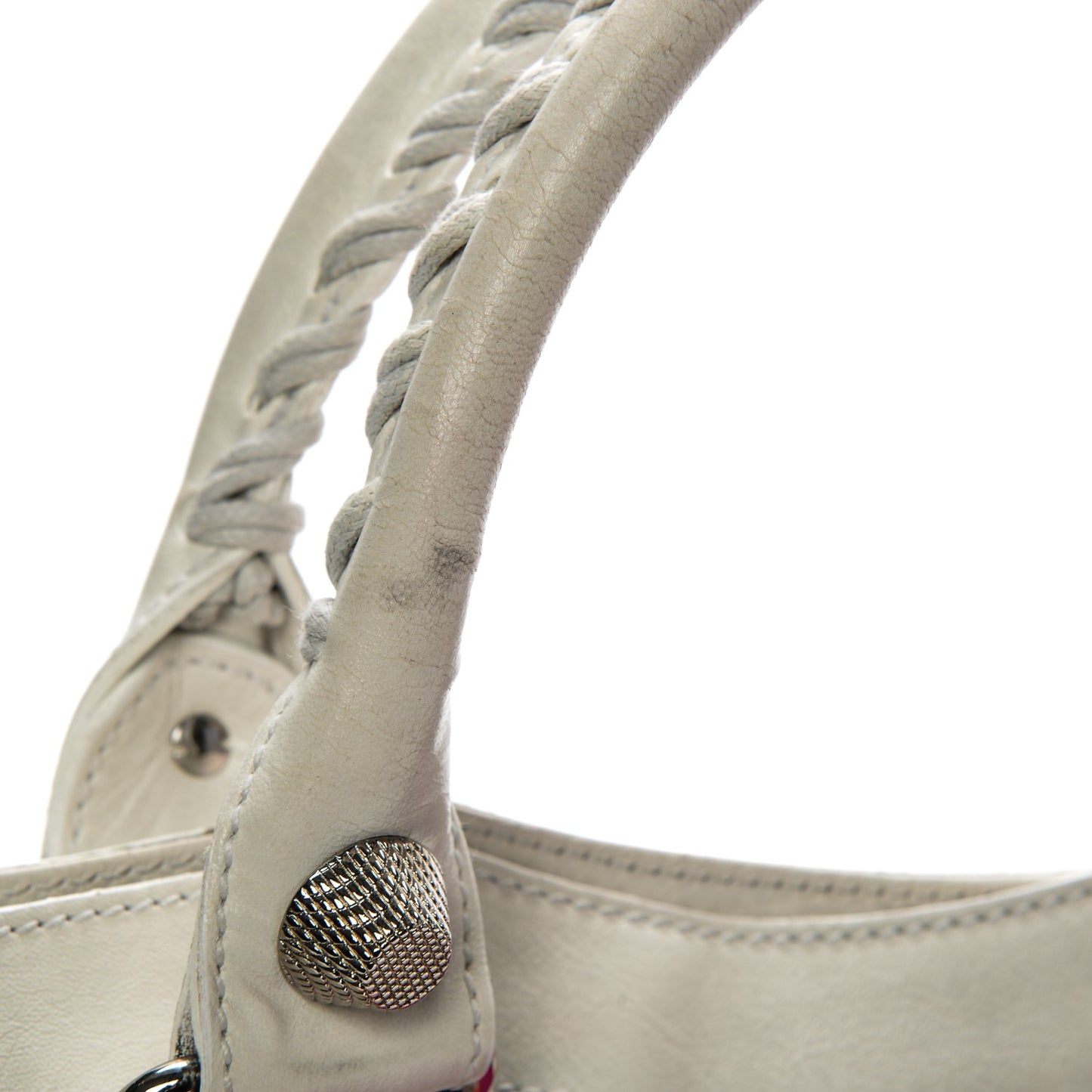 Agneau Canvas Floral Giant 21 Silver Hardware City White