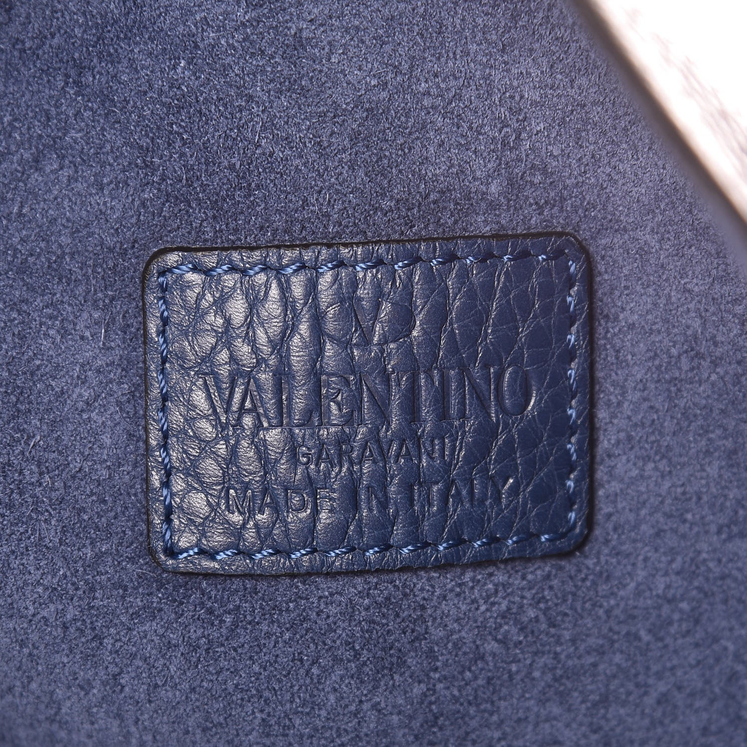 Valentino Garavani Alce Printed Calfskin Shopping Tote Blue 6 of 7