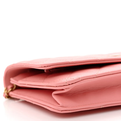 Chanel Lambskin Quilted Wallet On Chain WOC Pink 9 of 11