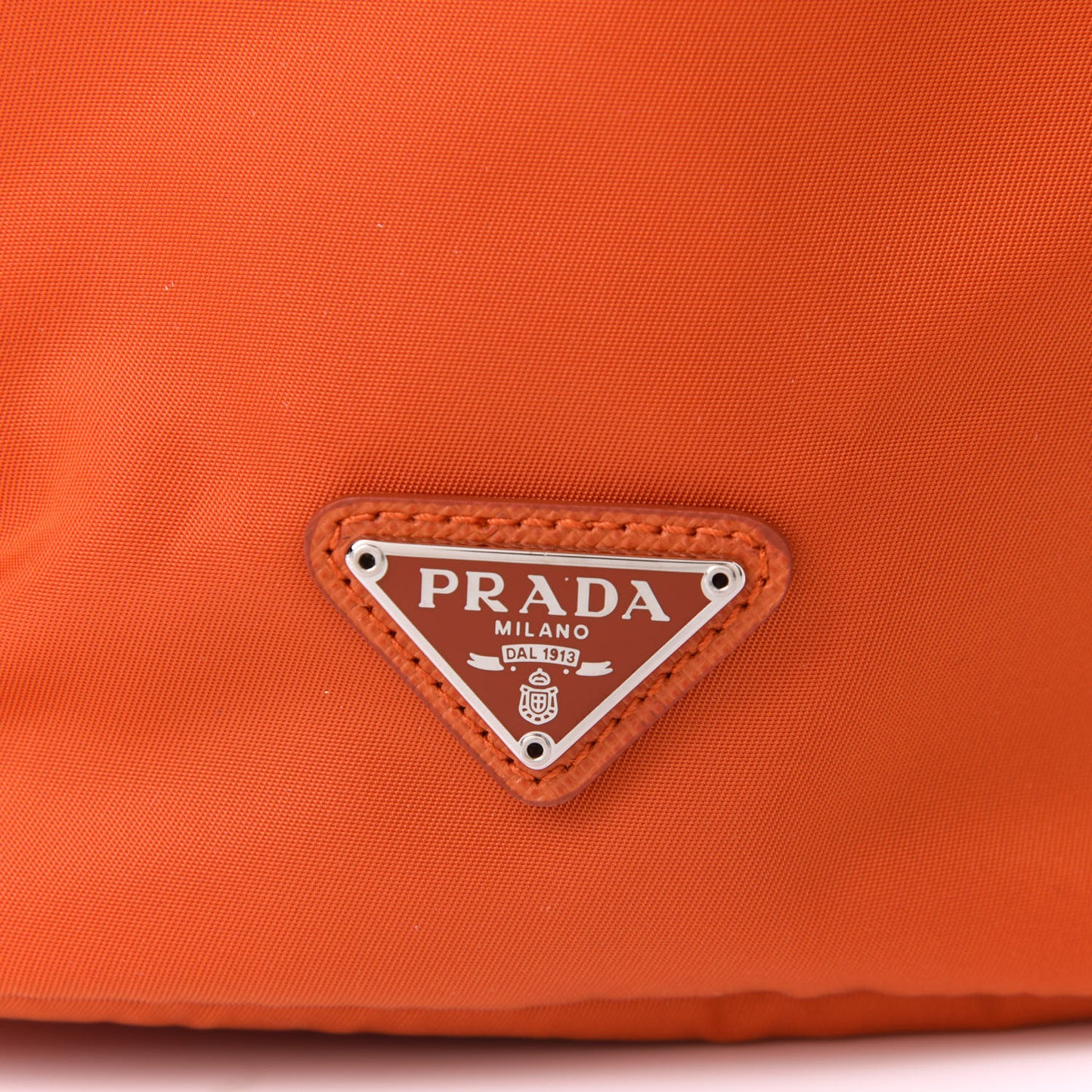 Saffiano Tessuto Nylon Bucket Wristlet Orange