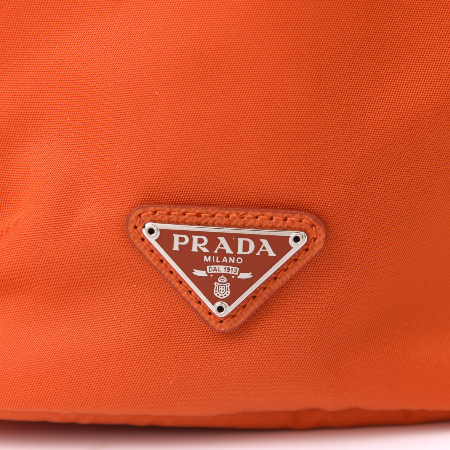 Prada Saffiano Tessuto Nylon Bucket Wristlet Orange 8 of 10