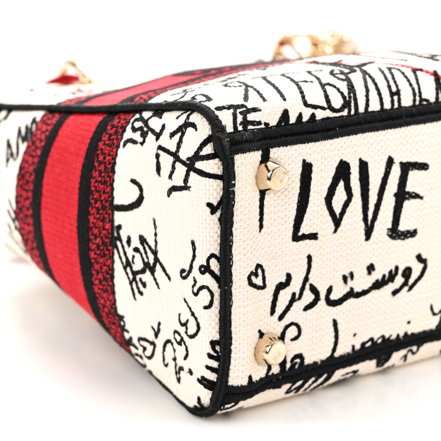 Christian Dior Canvas Medium DiorAmour Graffiti Lady D-Lite Latte 8 of 9