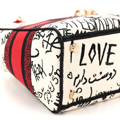 Christian Dior Canvas Medium DiorAmour Graffiti Lady D-Lite Latte 8 of 9
