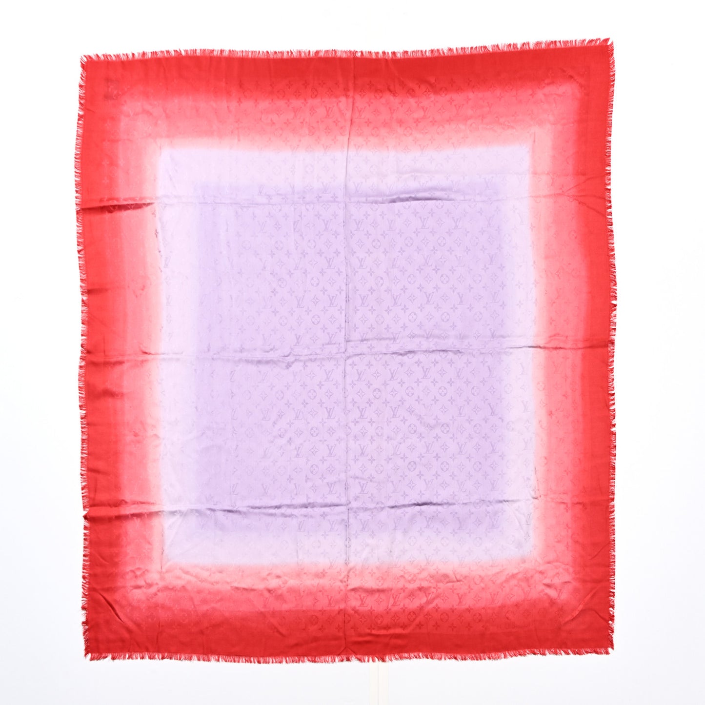 Silk Wool Blurrygram Shawl Flamingo
