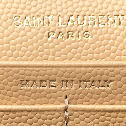 Saint Laurent Grain De Poudre Matelasse Chevron Monogram Chain Wallet Nude Powder 8 of 12