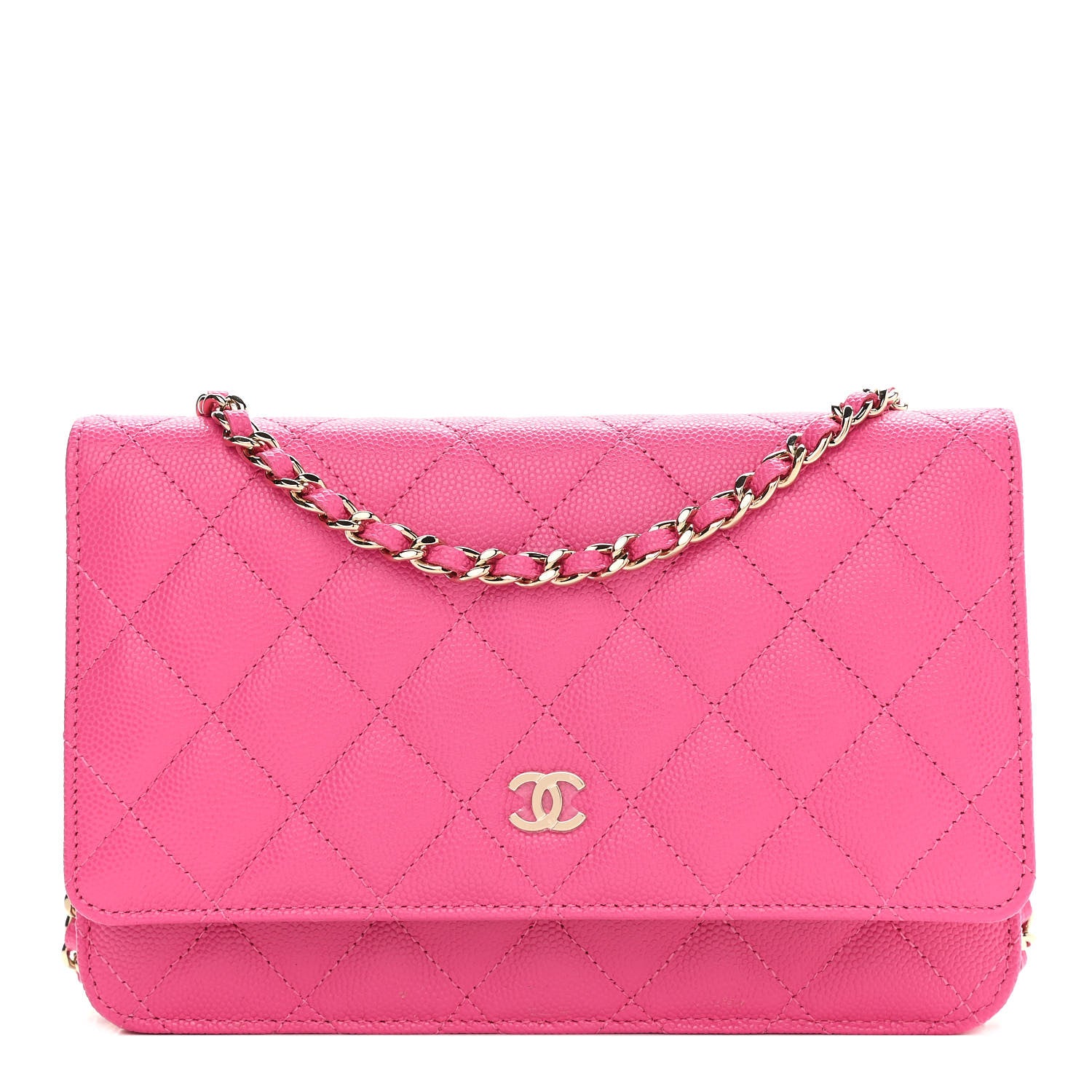 Chanel Caviar Quilted Wallet on Chain WOC Dark Pink 1 of 11