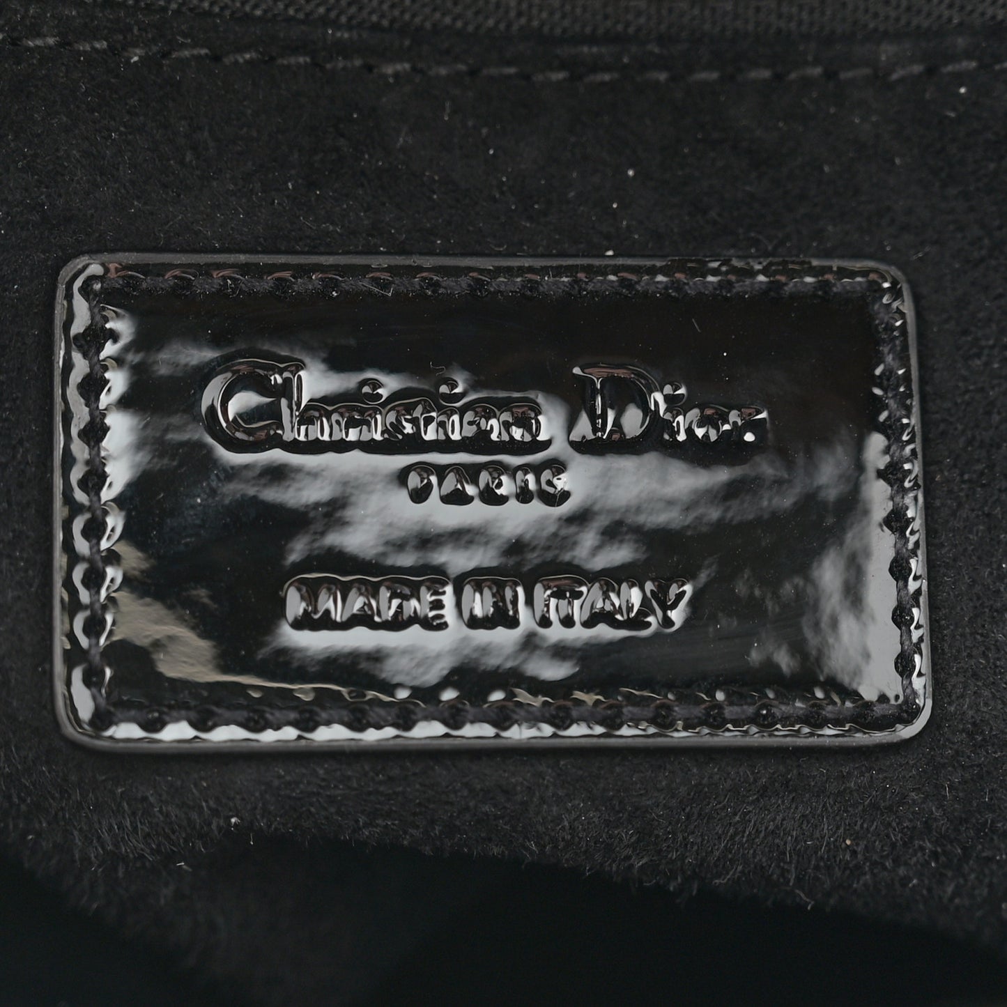 Patent Cannage Small Lady Dior Black