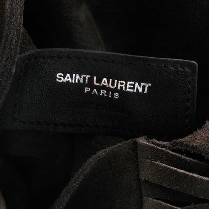 Saint Laurent Suede Fringe Flat Anita Crossbody Bag Coffy Marrone 6 of 7