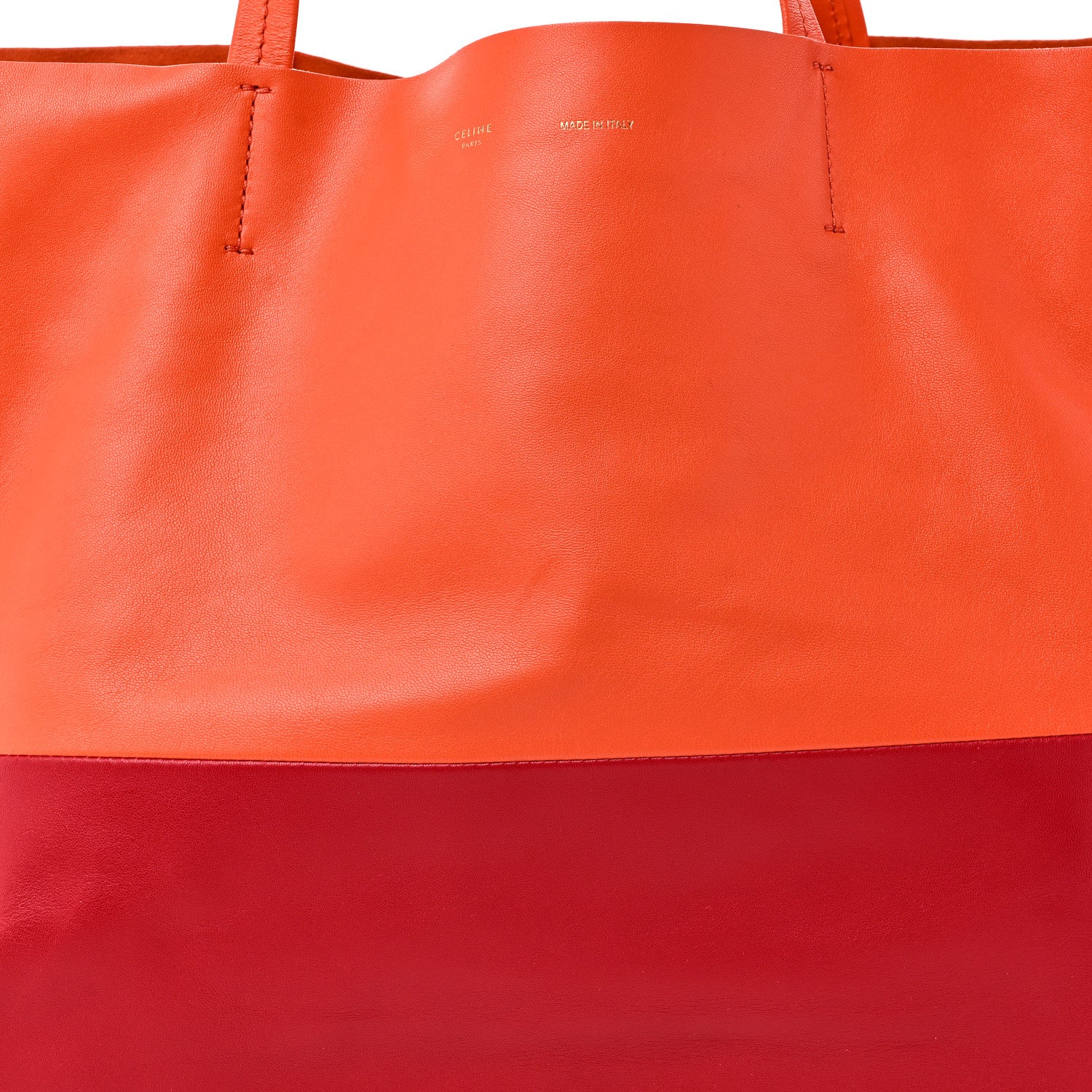 Celine Lambskin Horizontal Bi-Color Cabas Orange Magenta 7 of 9