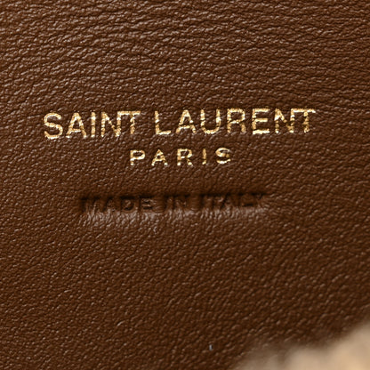 Saint Laurent Shearling Quilted Monogram Loulou Puffer Pouch Clutch Natural Beige Brick 6 of 8