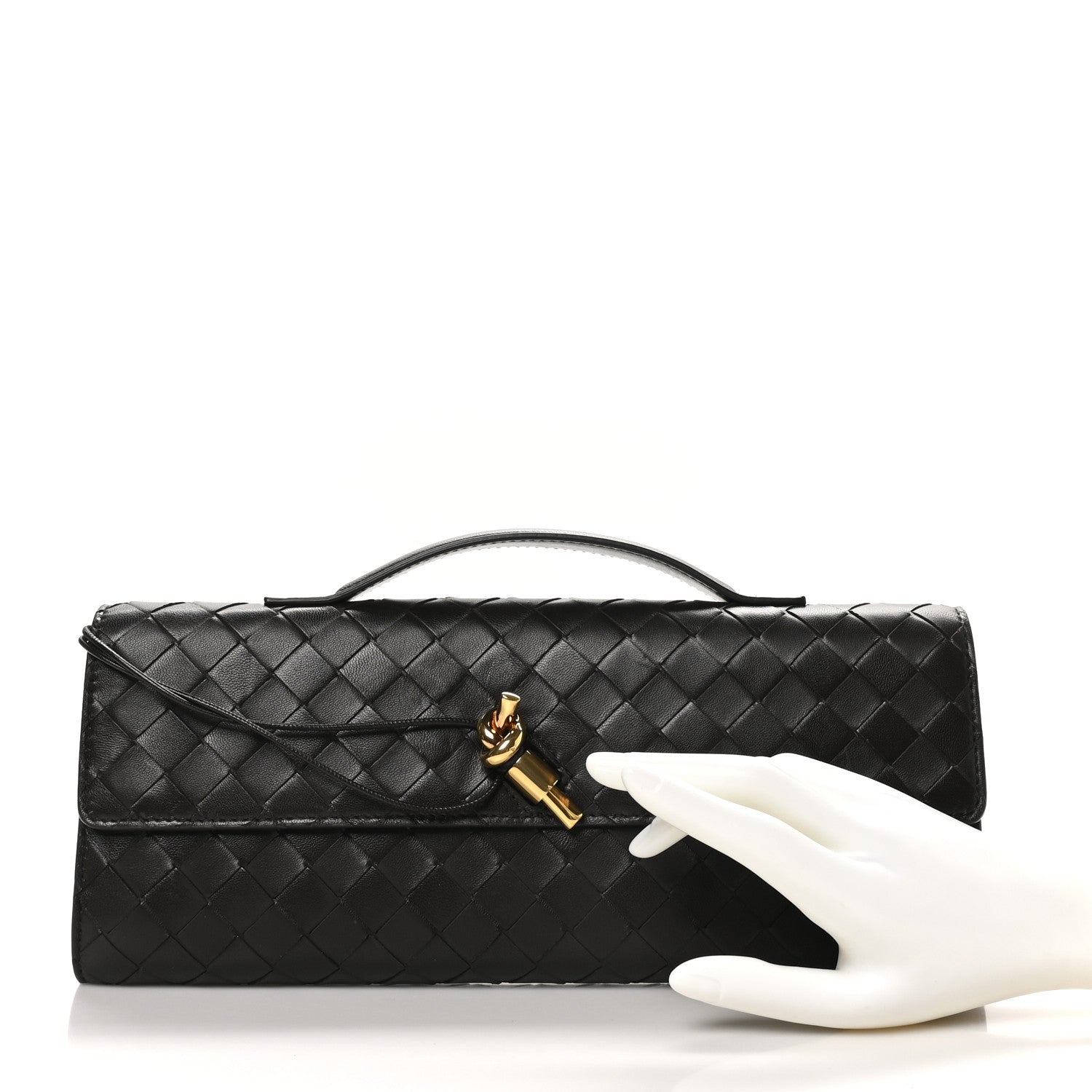 Bottega Veneta Nappa Intrecciato Long Andiamo Top Handle Clutch Fondant 2 of 6