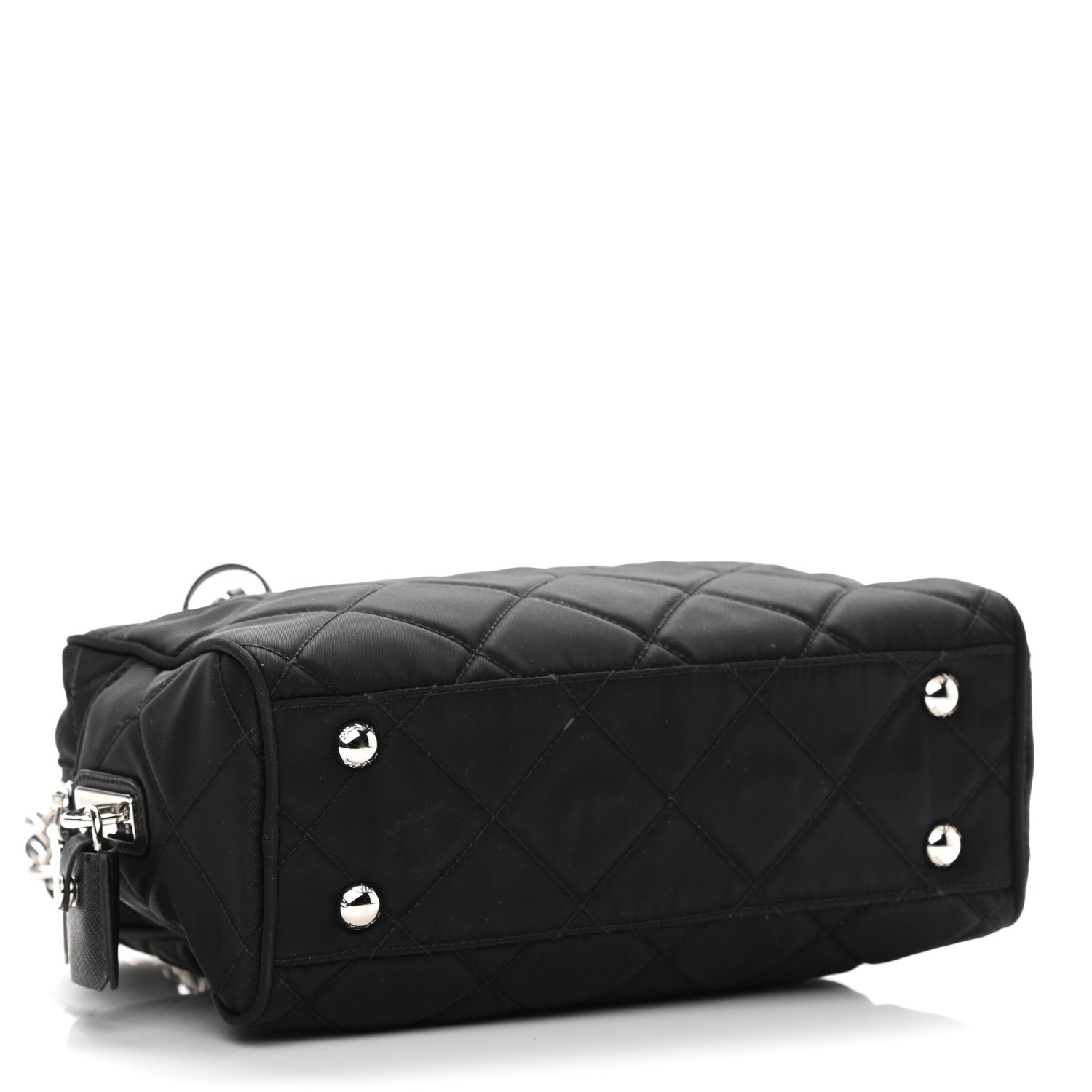 Prada Nylon Tessuto Impuntu Quilted Shoulder Bag Black 4 of 10