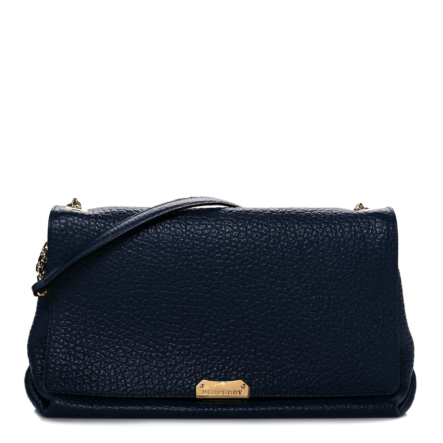 Signature Grain Large Mildenhall Shoulder Bag Blue Carbon