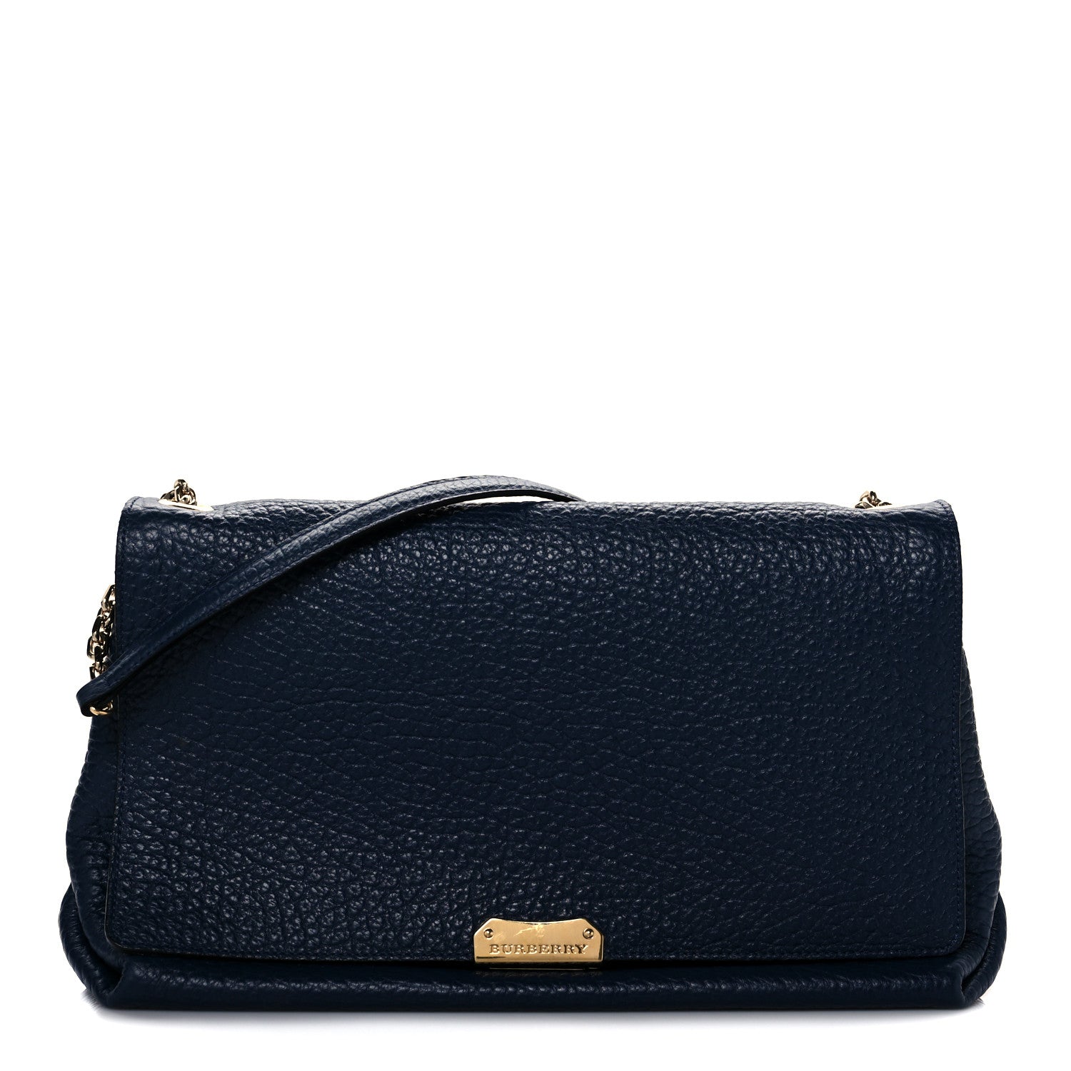 Burberry Signature Grain Large Mildenhall Shoulder Bag Blue Carbon 3 of 11