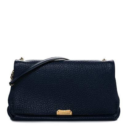 Burberry Signature Grain Large Mildenhall Shoulder Bag Blue Carbon 3 of 11