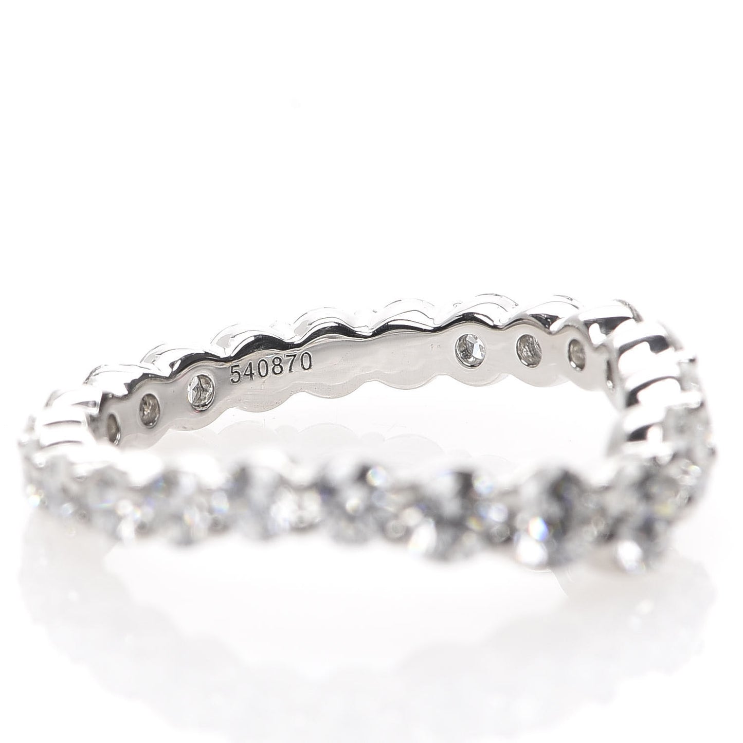 Platinum Diamond V-Shaped Wedding Band Ring 48 4.5