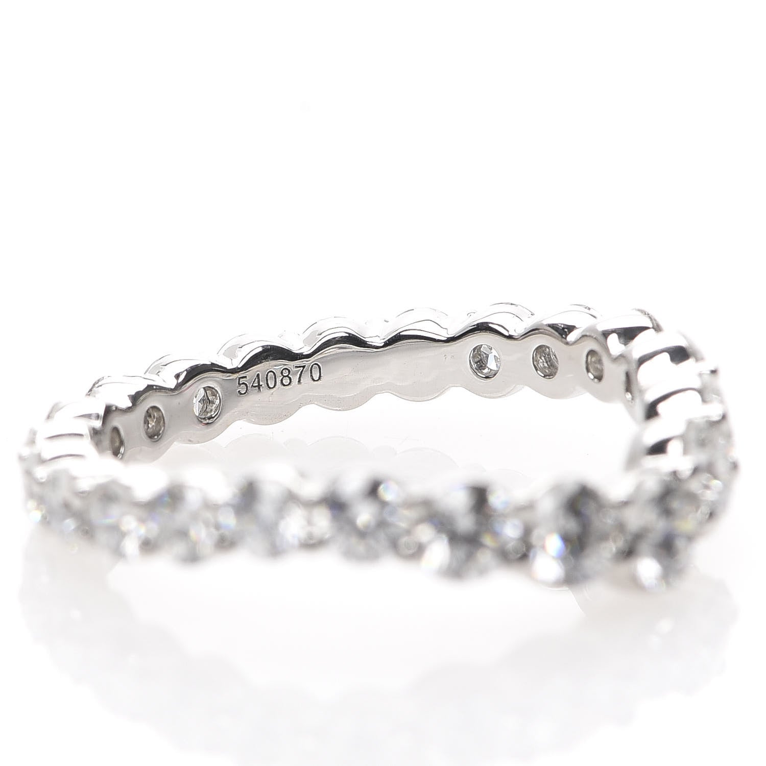 Harry Winston Platinum Diamond V-Shaped Wedding Band Ring 48 4.5 5 of 6