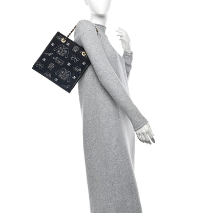 Chanel Canvas Coco Small Shopping Tote Black White 2 of 18