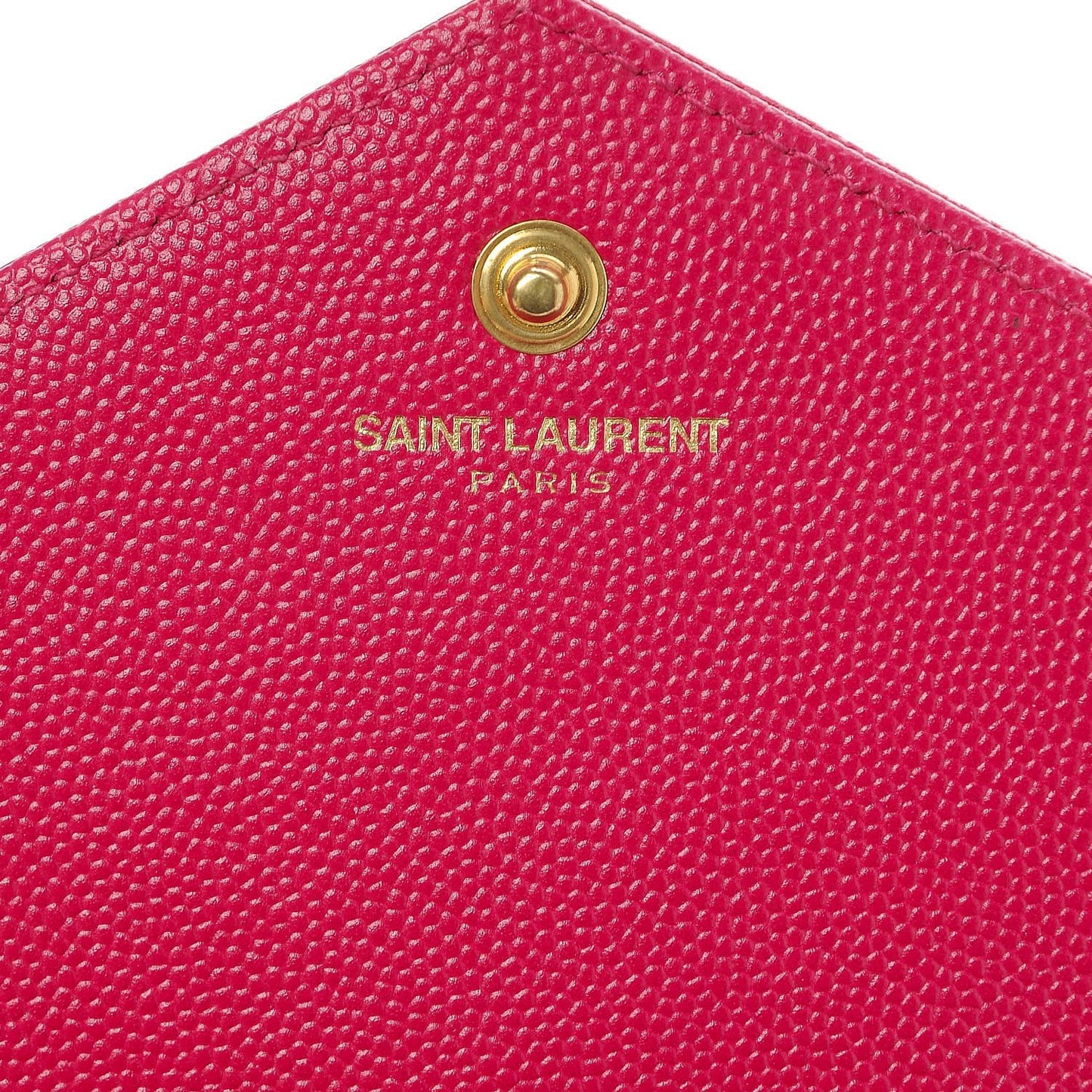 Grain De Poudre Matelasse Chevron Monogram Chain Wallet Lipstick Fuchsia
