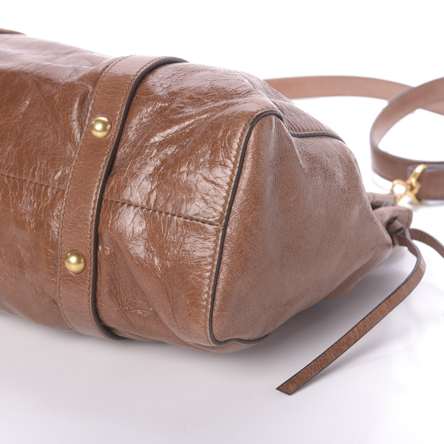 Miu Miu Vitello Lux Gathered Tote Palissandro 9 of 9
