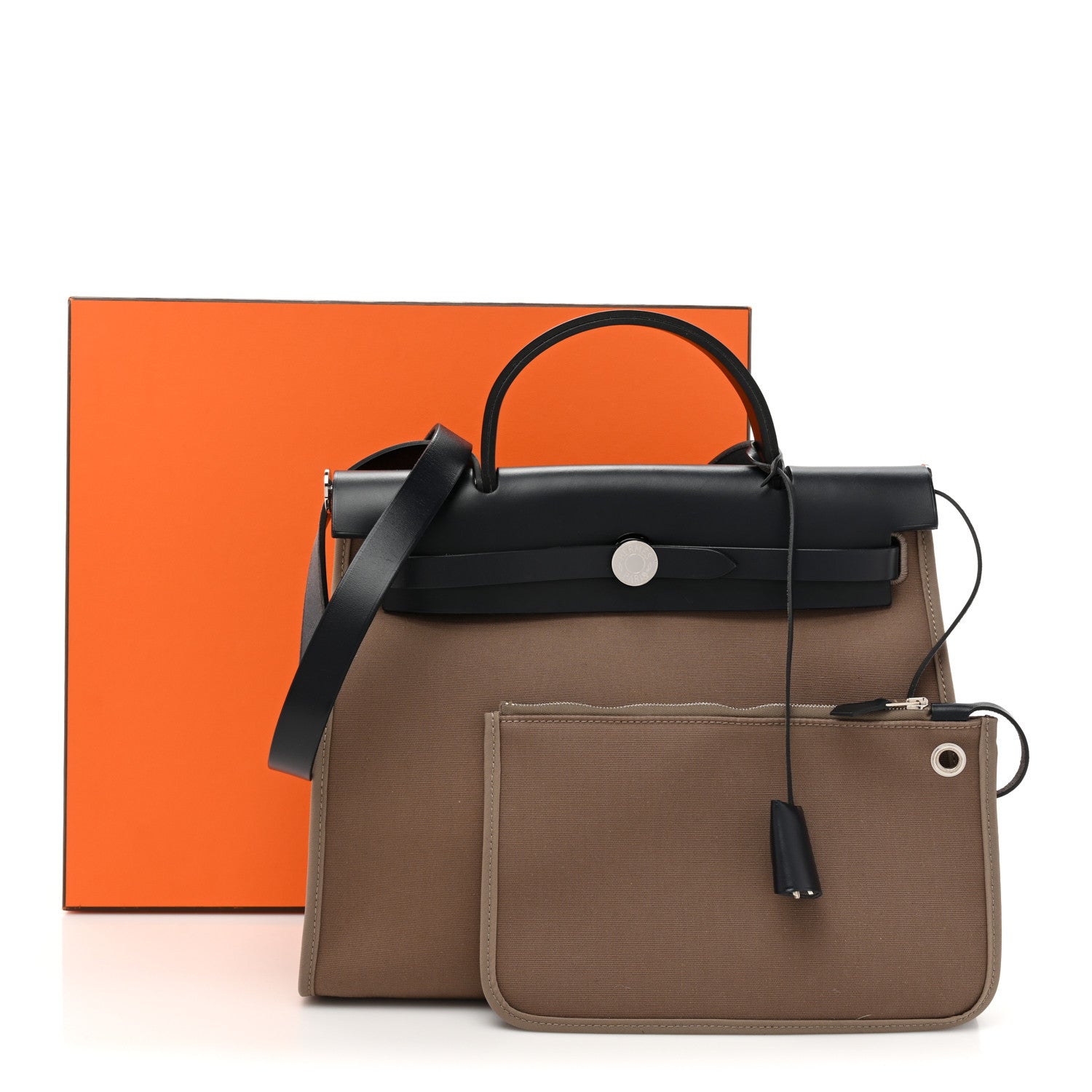 Hermes Toile Officier Vache Hunter Herbag Zip 31 PM Etoupe Bleu Indigo 15 of 15