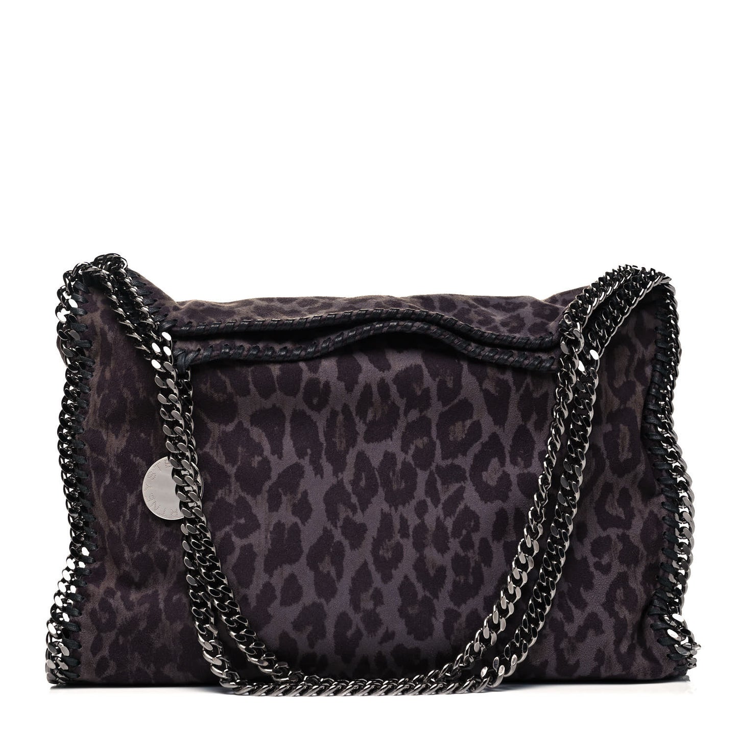 Shaggy Deer Leopard Print Small Falabella Tote Grey