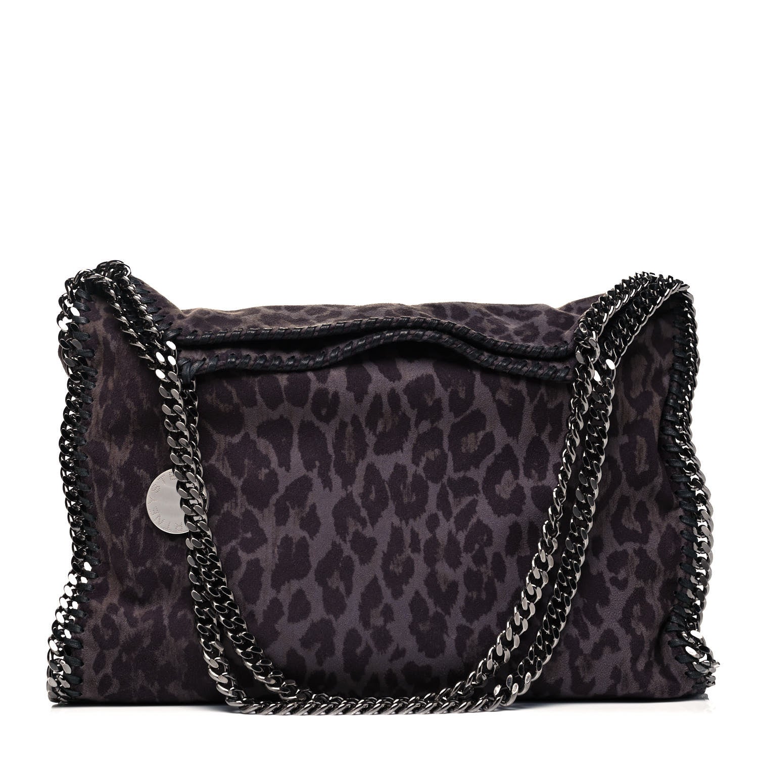 Stella McCartney Shaggy Deer Leopard Print Small Falabella Tote Grey 1 of 10