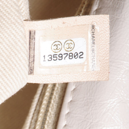 Chanel Glazed Goatskin Double Stitch Jumbo Flap White 6 of 7