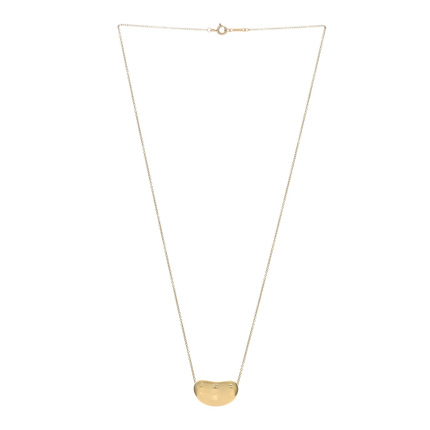 18K Yellow Gold 20mm Elsa Peretti Bean Pendant Necklace