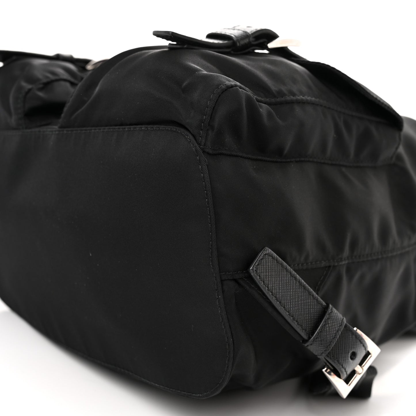 Tessuto Nylon Saffiano Small Backpack Black